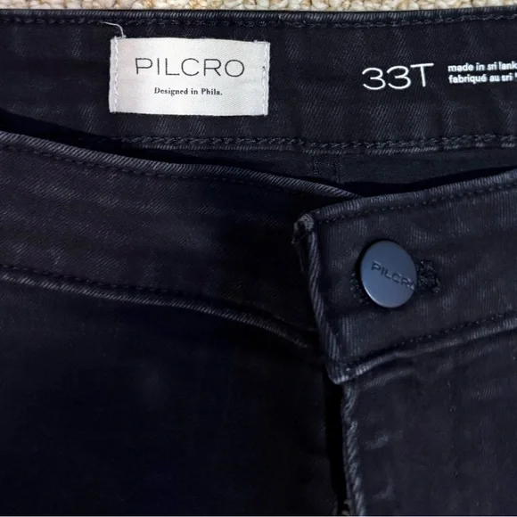 Pilcro Black Denim Pants-Anthropologie 33T - Picture 4 of 7